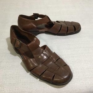 Cole Haan City Men Brown Leather Fisherman Sandals C03335 Size 9.5D